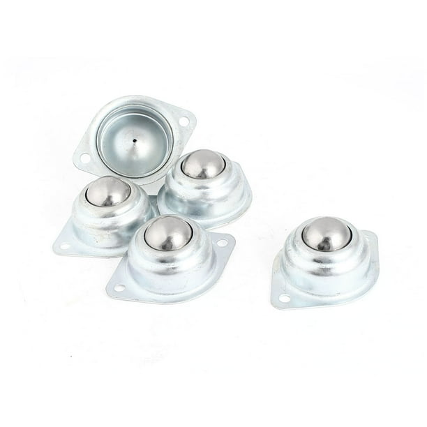 2 Holes Silver Tone Flange Ball Transfer Unit Mounted Bearings 5pcs